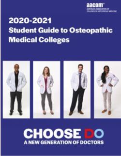 2020-2021 Student Guide to Osteopathic Medical Colleges - CHOOSEDO.org - Choose DO