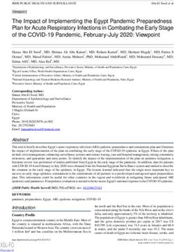 The Impact of Implementing the Egypt Pandemic Preparedness Plan for Acute Respiratory Infections in Combating the Early Stage of the COVID-19 ...