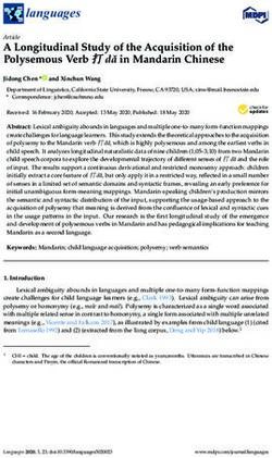 A Longitudinal Study of the Acquisition of the Polysemous Verb 打打打dˇa in Mandarin Chinese - MDPI