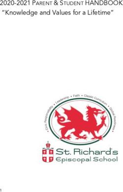 2020-2021 PARENT & STUDENT HANDBOOK - "Knowledge and Values for a Lifetime"