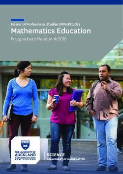 Mathematics Education - Postgraduate Handbook 2018 Master of Professional Studies (MProfStuds) - The University of Auckland