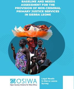 BASELINE AND NEEDS ASSESSMENT FOR THE PROVISION OF NON-CRIMINAL PRIMARY JUSTICE SERVICES IN SIERRA LEONE - 1 Legal Needs in Sierra Leone - osiwa