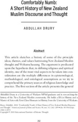 Comfortably Numb: A Short History of New Zealand Muslim Discourse and Thought