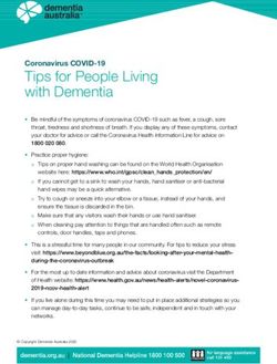 Tips for People Living with Dementia - Coronavirus COVID-19
