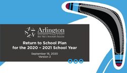 Return to School Plan for the 2020 - 2021 School Year - September 16, 2020 Version 2