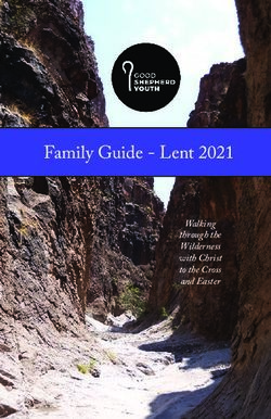 Family Guide - Lent 2021 - Walking through the Wilderness with Christ to the Cross and Easter - Good Shepherd Anglican