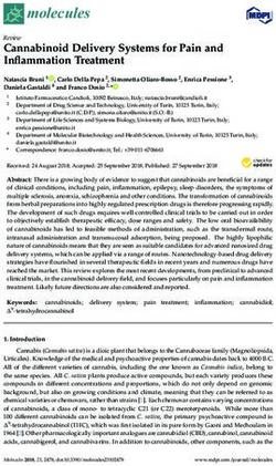 Cannabinoid Delivery Systems For Pain And Inflammation Treatment - MDPI