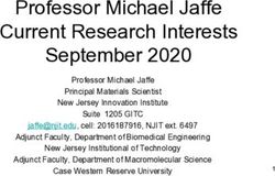 Professor Michael Jaffe Current Research Interests September 2020