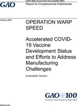 OPERATION WARP SPEED Accelerated COVID 19 Vaccine Development Status and Efforts to Address Manufacturing Challenges - Report to Congressional ...