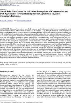 Social Role-Play Games Vs Individual Perceptions of Conservation and PES Agreements for Maintaining Rubber Agroforests in Jambi (Sumatra), Indonesia