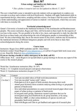 Biol-307 Summer 2021 - Queen's Biology Department