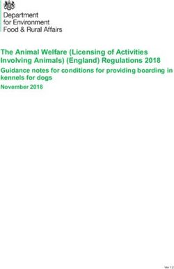 The Animal Welfare (Licensing of Activities Involving Animals) (England) Regulations 2018 - Guidance notes for conditions for providing boarding ...