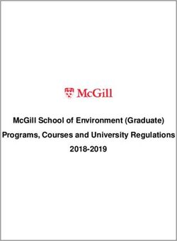 MCGILL SCHOOL OF ENVIRONMENT (GRADUATE) PROGRAMS, COURSES AND UNIVERSITY REGULATIONS 2018-2019 - MCGILL UNIVERSITY