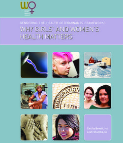 Why Girls' and women's health matters - GenderinG the health determinants Framework