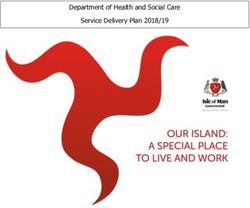 Department of Health and Social Care Service Delivery Plan 2018/19