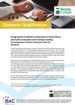 Postgraduate Certificate in Education in Senior Phase and Further Education and Training Teaching The Independent Institute of Education (The IIE) ...