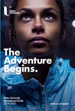 The Adventure Begins - Ulster University International Guide 2019-2020 ulster.ac.uk/global - Times Higher ...