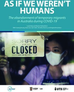AS IF WE WEREN'T HUMANS - The abandonment of temporary migrants in Australia during COVID-19