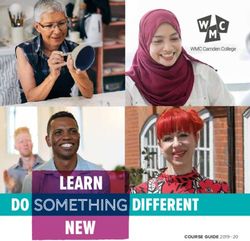 LEARN DO something DIFFERENT - COURSE GUIDE 2019-20 - The Camden College
