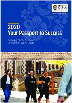 2020 Your Passport to Success - Growing Pacific Scholars Orientation Week Guide - University of Otago