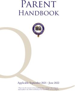 Parent Handbook - Applicable September 2021 - June 2022 - Queen Ethelburga's