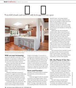 Over the Edge Waterfall islands and counters add sleek appeal to any space