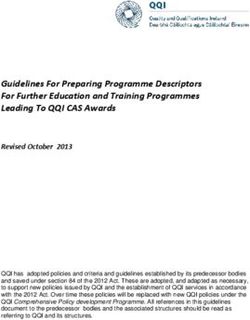 Guidelines For Preparing Programme Descriptors For Further Education and Training Programmes Leading To QQI CAS Awards