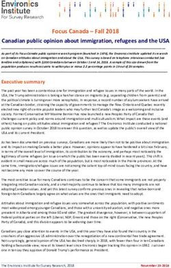 Focus Canada - Fall 2018 Canadian public opinion about immigration, refugees and the USA - Environics Institute