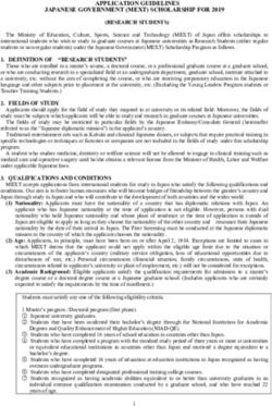 APPLICATION GUIDELINES - JAPANESE GOVERNMENT (MEXT) SCHOLARSHIP FOR 2019