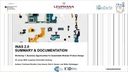 INAS 2.0 SUMMARY & DOCUMENTATION - Workshop 1: Business Opportunities for Sustainable Modular Product Design - Leuphana