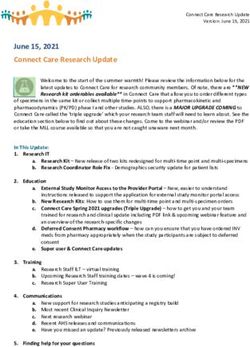 June 15, 2021 Connect Care Research Update