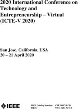 2020 International Conference on Technology and Entrepreneurship - Virtual - (ICTE-V 2020) San Jose, California, USA 20 - 21 April 2020 ...