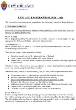 LENT AND EASTER GUIDELINES 2021 - Archdiocese of ...