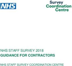 GUIDANCE FOR CONTRACTORS - NHS STAFF SURVEY 2018 NHS STAFF SURVEY COORDINATION CENTRE - NHS Staff Surveys