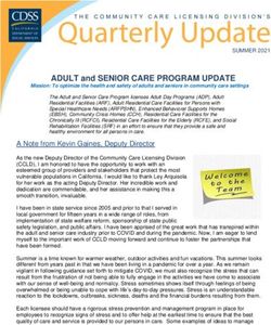 ADULT and SENIOR CARE PROGRAM UPDATE - Community Care Options
