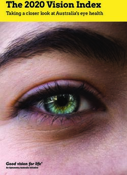 The 2020 Vision Index - Taking a closer look at Australia's eye health - Optometry Australia