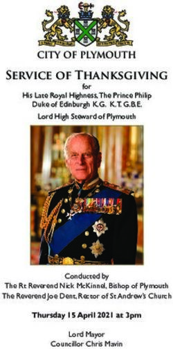 Service of Thanksgiving - CITY OF PLYMOUTH