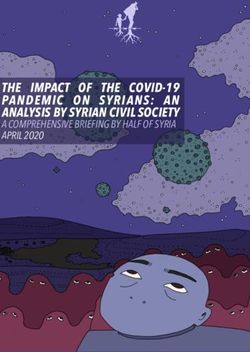 THE IMPACT OF THE COVID-19 PANDEMIC ON SYRIANS: AN ANALYSIS BY SYRIAN CIVIL SOCIETY - A COMPREHENSIVE BRIEFING BY HALF OF SYRIA APRIL 2020 - ALNAP