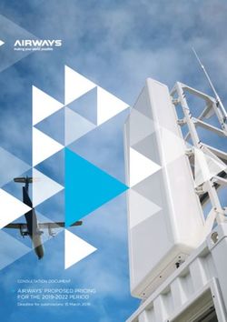 AIRWAYS' PROPOSED PRICING FOR THE 2019-2022 PERIOD