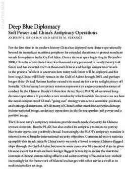 Deep Blue Diplomacy Soft Power and China's Antipiracy Operations ANDREW S. ERICKSON AND AUSTIN M. STRANGE