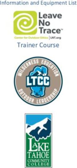 Trainer Course Information and Equipment List - Lake Tahoe ...