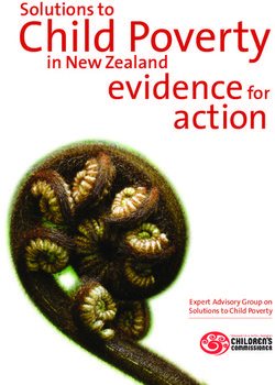 Child Poverty action evidence for - Expert Advisory Group on Solutions to Child Poverty