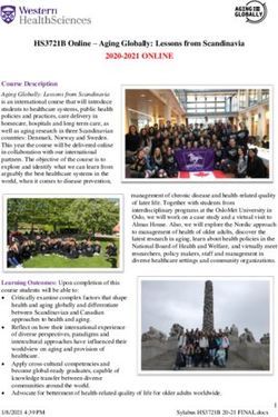 HS3721B Online - Aging Globally: Lessons from Scandinavia - 2020-2021 ONLINE - Western University