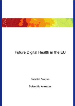 Future Digital Health in the EU - Scientific Annexes Targeted Analysis - ESPON
