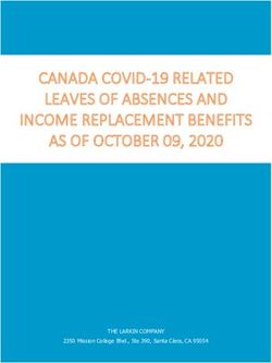 CANADA COVID-19 RELATED LEAVES OF ABSENCES AND INCOME REPLACEMENT BENEFITS AS OF OCTOBER 09, 2020