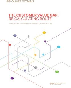 THE CUSTOMER VALUE GAP: RE-CALCULATING ROUTE - THE STATE OF THE FINANCIAL SERVICES INDUSTRY 2018 - Oliver Wyman