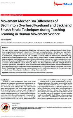 Movement Mechanism Differences Of Badminton Overhead Forehand And