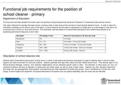 Functional job requirements for the position of school cleaner - primary - Education Queensland