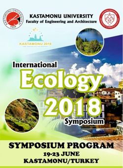 ECOLOGY 2018 19-23 June 2018, Kastamonu University, Kastamonu - TURKEY