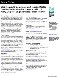 Public Notice DEQ Requests Comments on Proposed Water Quality Certification Decision for 2022 U.S. Army Corps of Engineers Nationwide Permits ...
